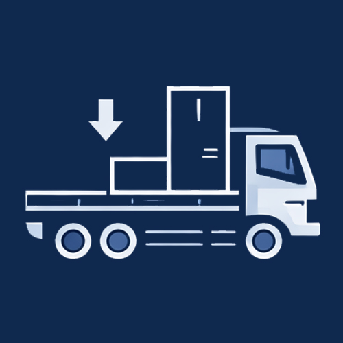 Stilisierter Lkw mit Schaltschrank für Baustellentransport